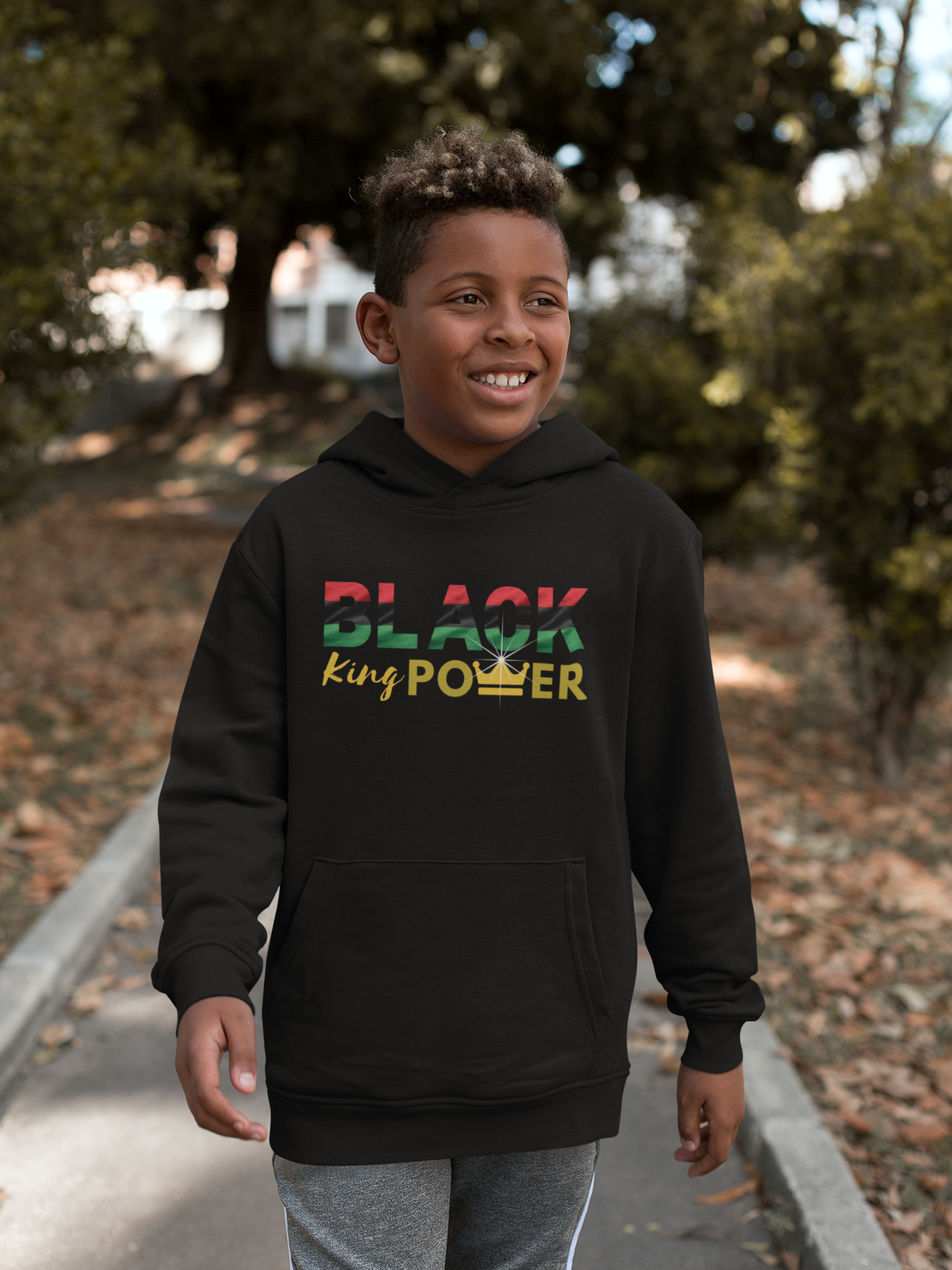 Black King Power Kids & Youth Hoodie - MONLANE