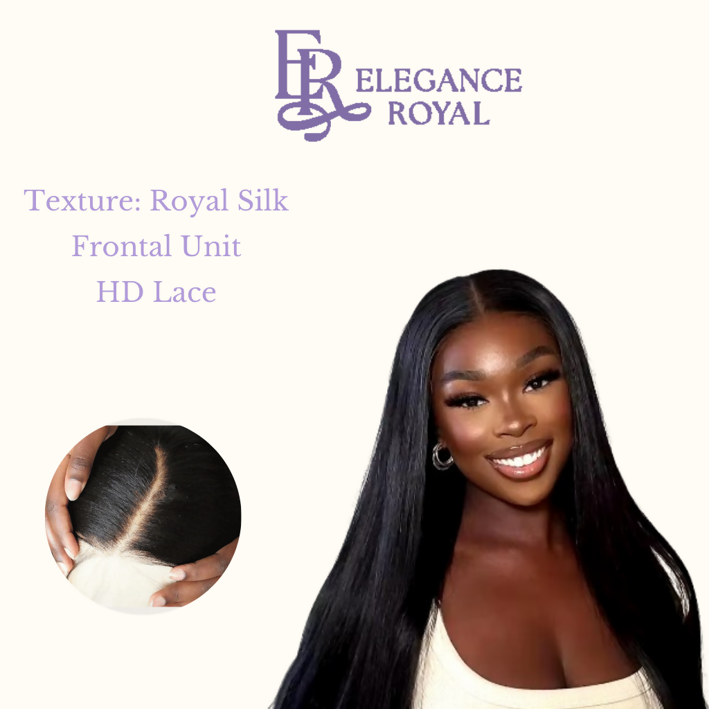 Blacl Frontal Unit Straight Royal Silk