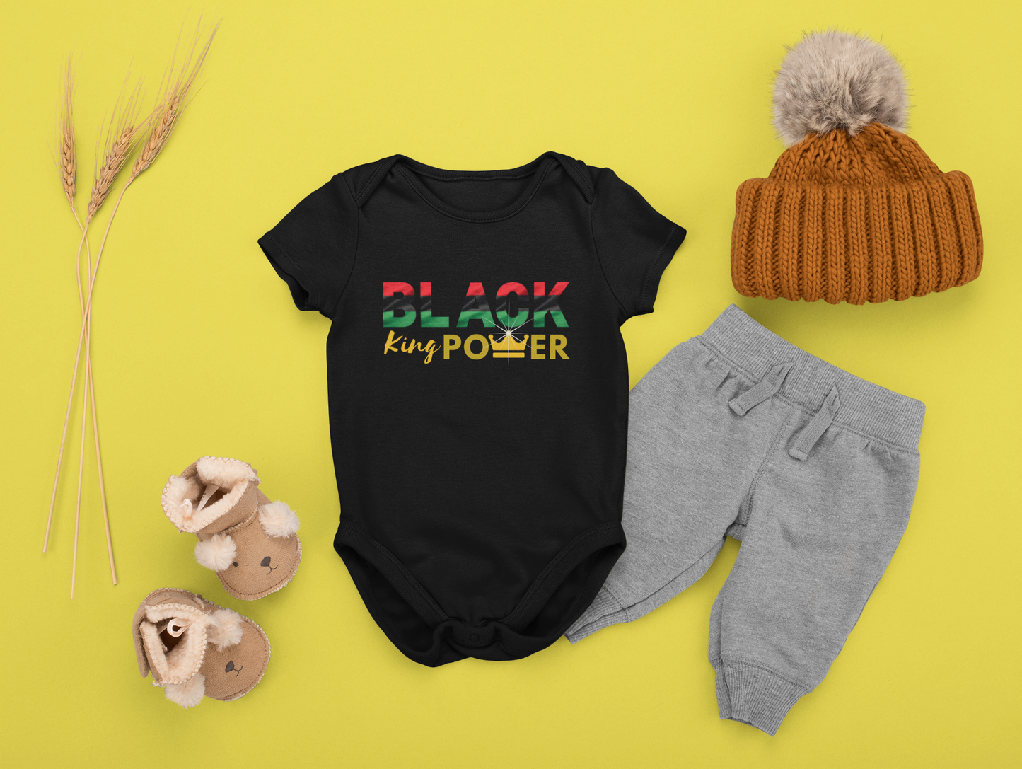 Black King Power Baby Bodysuit - MONLANE