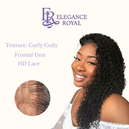 Black Frontal Unit-Kinky Curly Curly Coily