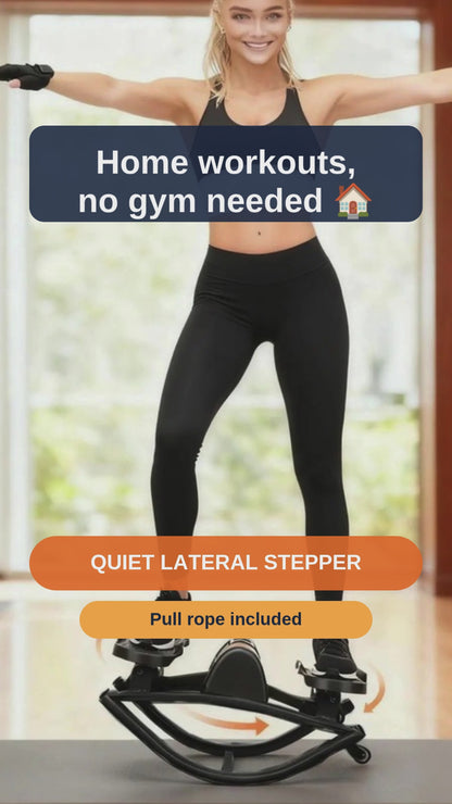 Quiet Lateral Stepper with Pull Rope for Home Workouts - short video