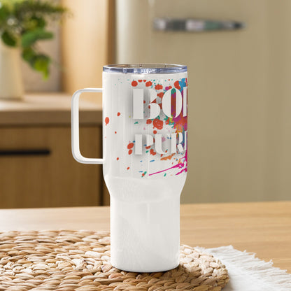 Travel mug with a handle