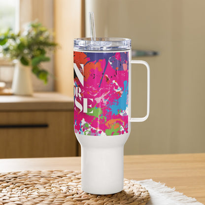 Travel mug with a handle