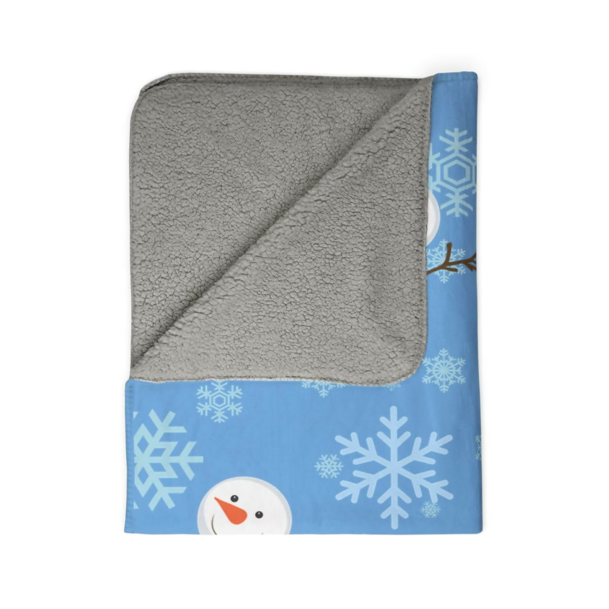 Snow Man Fleece Sherpa Blanket 5