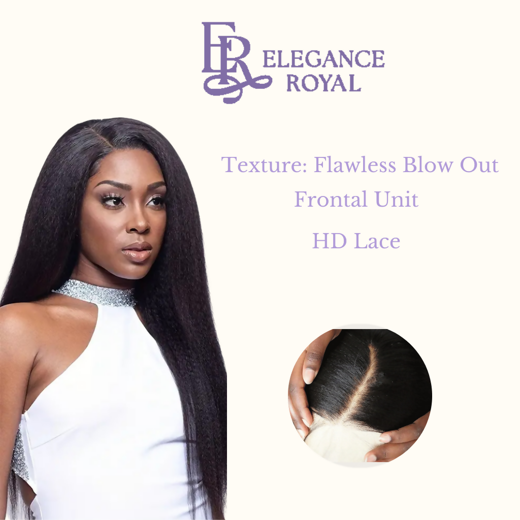 Black Frontal Kinky Straight Flawless Blow Out