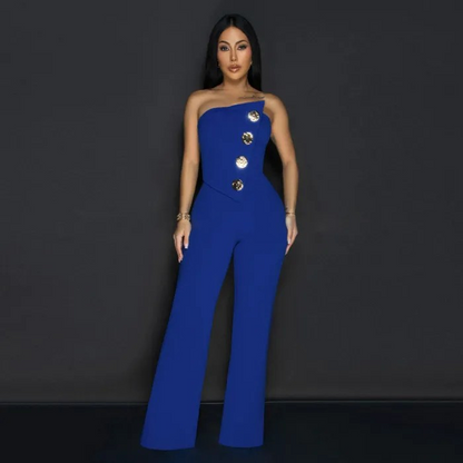 Strapless loose wide leg jumpsuit